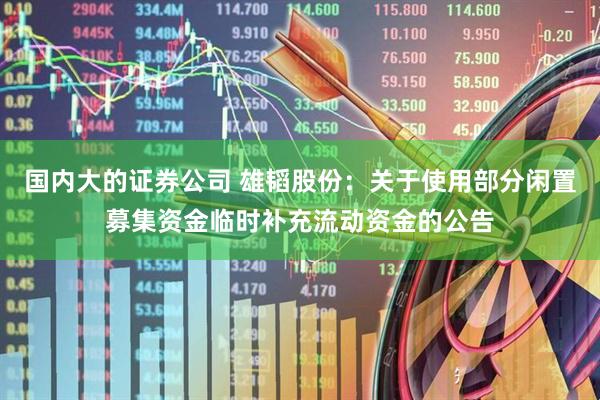 国内大的证券公司 雄韬股份：关于使用部分闲置募集资金临时补充流动资金的公告